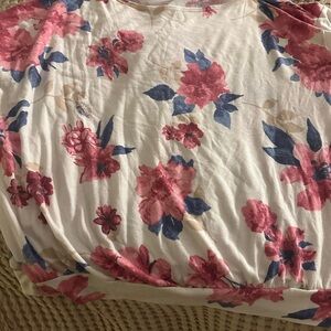 Honeyme Pink and Blue Floral Blouse
